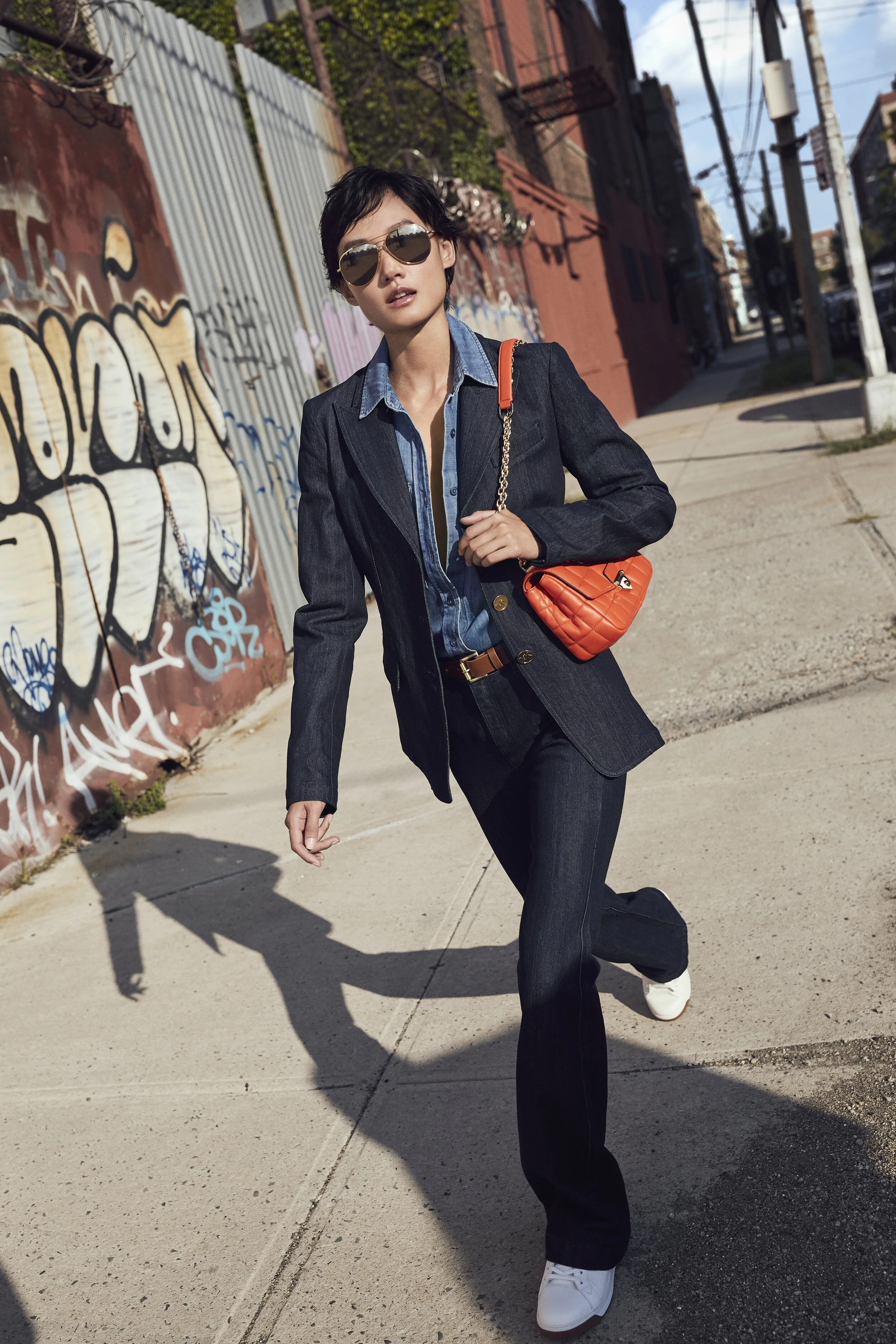 THE EYE HAS TO TRAVEL Jet setter Bella Hadid rediscovers iconic New York City sites through Spring 2021 MICHAEL MICHAEL KORS and MICHAEL KORS MENS ad campaign French Fries Magazine FF